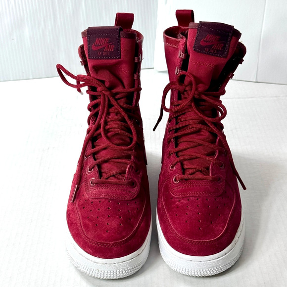 Nike SF Air Force 1 High 8.5 Special Field Red Crush 2018 Suede Nylon 857872-601 - Picture 14 of 15